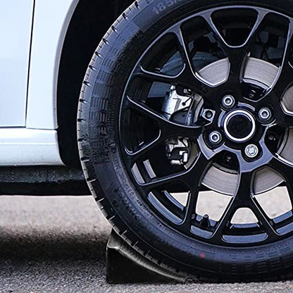 Fasmov 2 Pack Solid Rubber Heavy Duty Wheel Chock, Premium Chock for Car, Travel Trailers, RV, Truck, and ATV