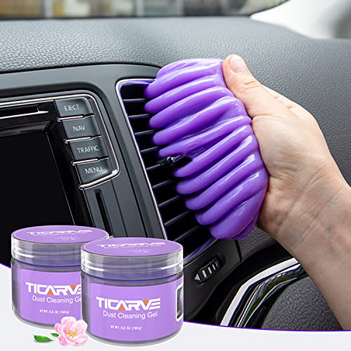TICARVE 2Pack Cleaning Gel for Car Putty Car Vent Cleaner Cleaning Putty Gel Auto Tools Car Interior Cleaner Dust Mud for Cars and Keyboard Cleaner Slime Purple (320g/11.2oz) - color: Purple 2 Pack