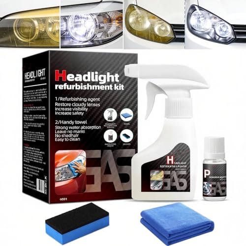 Headlight Restoration Kit, Headlight Cleaner: Erase Yellowing & Oxidation Restores Clarity with Long-Lasting UV Shield Headlight Cleaner and Restorer kit, Advanced Car Headlight Restoration Kit - color: Headlight Restoration Kit