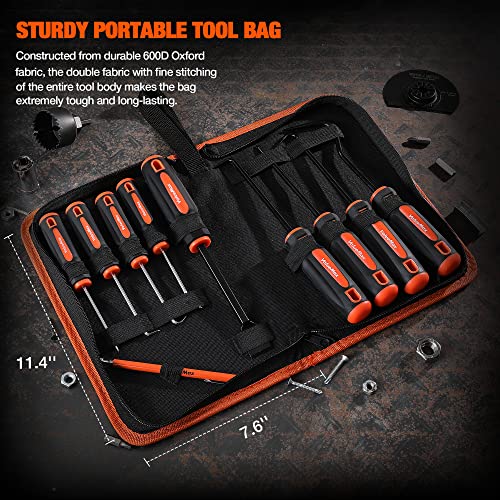 ValueMax 10PC Precision Hook & Pick Set, Magnetic Pick Tool with Scraper | Automotive & Electronic Repairs, Ideal for O-Rings, Seals & Gaskets, Ergonomic TPR Grip, Durable Storage Bag