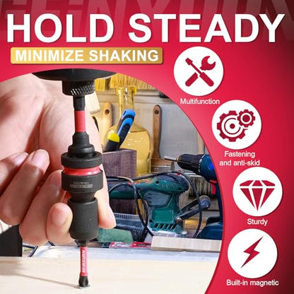Geinxurn 3PCS Impact Screwdriver Bit Holders, 1/4-Inch Square Drive to 1/4-Inch Quick Release Hex Socket Adapter for Impact Wrench - size: 3pcs