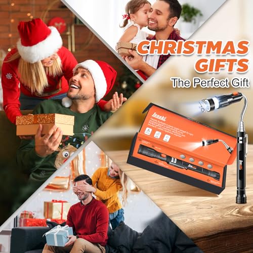 Lenski Gifts for Men Dad Husband Flexible Magnetic Pickup Tool with LED | Magnetic Flashlight Pickup Tool, Gifts for Husband Dad, Birthday Gifts for Him Husband Father，Stocking Stuffers for Men