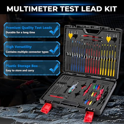 110PCS Automotive Test Lead Kit Multimeter Back Probe Tester | Relay wire connectors, alligator clips, carrying case, automotive diagnostics, electrical testing, multimeter accessories