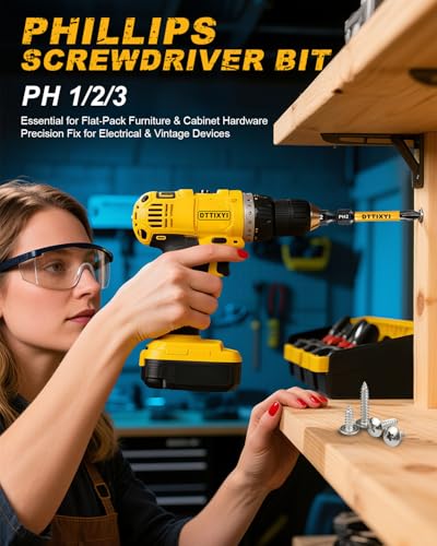 Magnetic Screwdriver Bit Set, 10 PCS, 2 in, 1/4 in Hex, PH/PZ/SL | S2 steel. Phillips PH1, PH2 x2, PH3. Pozidriv PZ1-PZ3. Slotted flat head SL4-SL6. Hex shank for power drills/impact drivers - style: 10 PCS, 2 in, PH/PZ/SL