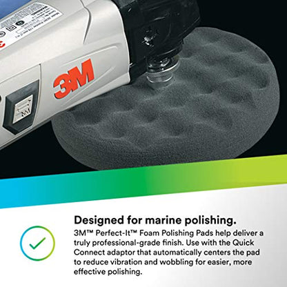 3M Perfect-It Foam Compounding Pad, 05707, 8 in, Hook & Loop Grip, Double-Sided, Polish Pad for Automotive, Professional-Grade Finish - size: 8 inch/Quick Connect