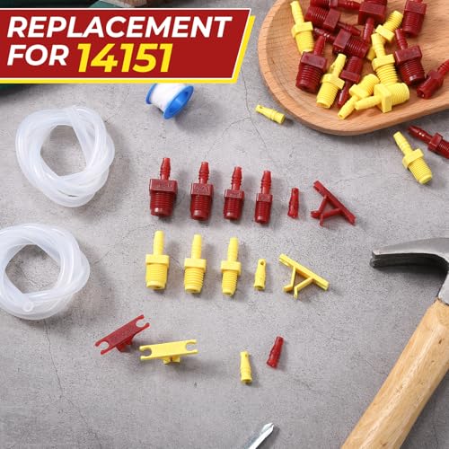 Outus 29 Pcs Master Cylinder Bleeder Kit Compatible with 13911-22" Clear Hose Clip PTFE Tape SAE and Metric - Complete Fit Brake Bleeder Kit