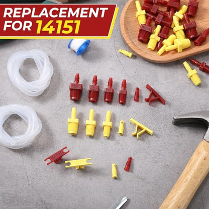 Outus 29 Pcs Master Cylinder Bleeder Kit Compatible with 13911-22" Clear Hose Clip PTFE Tape SAE and Metric - Complete Fit Brake Bleeder Kit