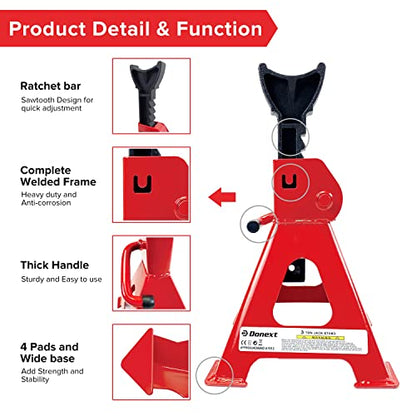 3 Ton Low Profile Plastic Car Service Ramps and 3 Ton Red Jack Stands