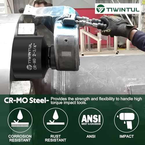 2-3/4" Impact Socket 1" Drive, 6 Point Design, CR-MO for Mining | ANSI Certified, Big Jumbo Socket 1 Inch Drive for Pipeline, Industrial Equipment & Heavy-Duty Maintenance - size: 2-3/4"(1 PCS)