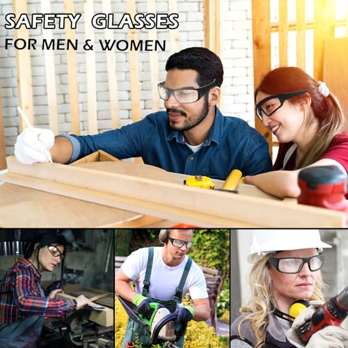 OXG Safety Glasses Protective Eyewear Men Women, ANSI Z87.1 Work Glasses Scratch Impact Resistant for Industrial Shooting - color: Clear