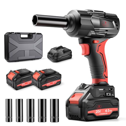 AEROPRO TOOLS Cordless Impact Wrench Kit, 1750N.m (1290Ft-lbs) High Torque 1/2 Brushless Impact Gun, 20V Power Impact Driver, 2x 4.0Ah Battery, 5 Sockets, Electric Impact Driver for Car Truck RV