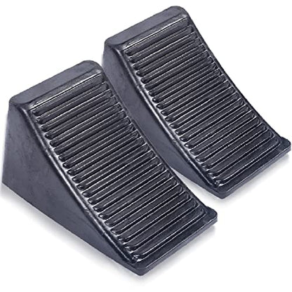 Fasmov 2 Pack Solid Rubber Heavy Duty Wheel Chock, Premium Chock for Car, Travel Trailers, RV, Truck, and ATV