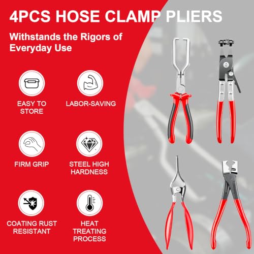 Upgrade Hose Clamp Kit for Water Hose and Coolant Radiator Heater | Automotive Hose Repair and Replacement