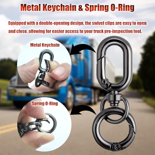 4-in-1 Truck Pre-Trip Inspection Tool with Metal Keychain kit | 4-In-1 Design, Comprehensive Inspection for Brakes, Tires, Windshield
