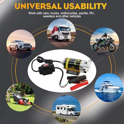 Electric Oil Change Pump 12V 100W | Oil Extractor Pump, 1-4L/Min, Portable, Oil Transfer Pump - color: Engine Oil Pumps-01-NEW