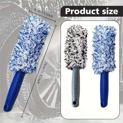 Car Wheel Cleaning Brush, Microfiber Wheel Rim Brush for Car Detailing, No Scratch Wheel Cleaner Brush with Comfortable Grip, for Cleaning Wheels, Rims, Tires, and Car Interior