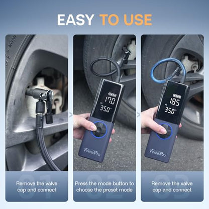 Tire Inflator Portable Air Compressor, 5X Faster Inflation 150PSI Cordless Air Pump for Car,Motorcycle, Bike, Ball with Light