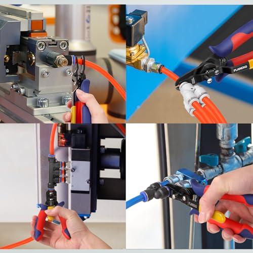 PLANEKO 11PCS Air Line Removal Tool Kit for 1/4" 5/16" Hose Fittings | Air Line Disconnect Tool for 6mm 8mm Hose with 10PCS 1/4” Tube OD x 1/4” NPT Male Straight Thread Push to Connect Fittings