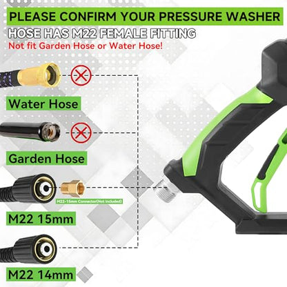 Tool Daily Pressure Washer Short Gun with Mini Foam Cannon for Car Wash | 5 Power Washer Nozzle Tips, 1/4 Inch Quick Connector, 3600 PSI - size: 100 ml