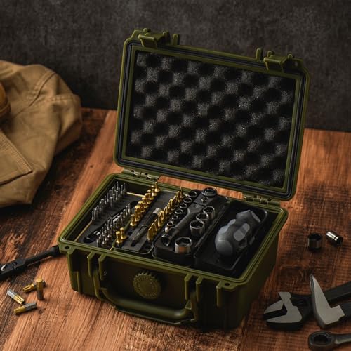 KESI Tool 77-Piece Torx bit Set Fully Armed Set with Waterproof Camera Hard Protective Case with 29-Piece 1/4" Multi Function Bits Set & 13-Piece 1/4" Spline Set & 35-Piece Precision Bits Set (Green) - size: Full Gear Set with Green case