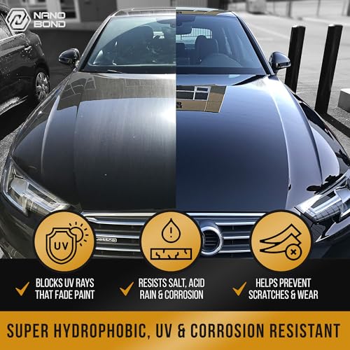 Nano Bond Ceramic Coating 9H PRO (60ML), Car, Plastic, Glass, and Wheel Exterior Care Product kit, Hydrophobic, Long Lasting Professional Care, High Gloss Paint Shine, Automotive Polishing Sio2 - size: 60ml Kit