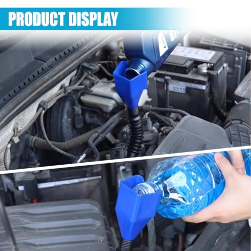 Flexible Car Fuel Funnel, Foldable Clasp Gasoline Funnels, 5PCS | Retractable Plastic Automotive Oil Exchange Funnels, Universal Draining Tool for Cars and Motorcycles - color: 5PCS