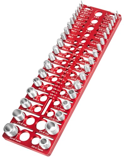 57 Nut and Bolt Thread Checker - Thread Checker Standard and Metric Bolt and Nut Identifier Gauge 21 Standard & 17 Metric & 19 Drill Gauges Thread Gauge Screw Size and Thread Gauge Inch & Metric