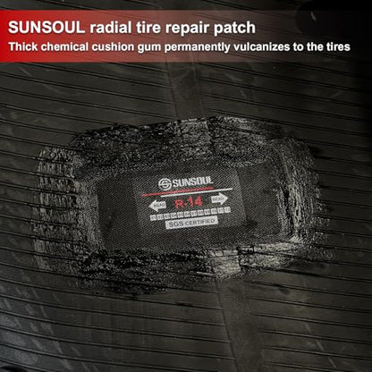 SUNSOUL 10Pcs Heavy Duty Tire Patches, 5.70" x 2.95" Radial Tire Patches | Fabric Reinforcement Ply, Extra Large Rectangular Bonding Area, Permanent Seal, Fits Car Truck, Bus, Agricultural Vehicles - size: 5.70*2.95
