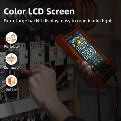 Digital Multimeter TRMS 6000 Counts, Auto-Ranging Voltmeter with Non-Contact Voltage Tester, Electric Tester with Voltage, Current, Resistance, Rechargeable Battery & Data Hold for Automotive