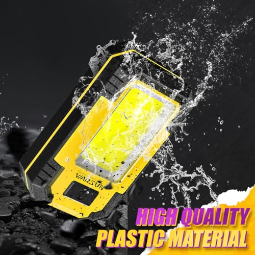 WARSUN 2 PC Portable LED Rechargeable Work Light,Magnetic Base & Hanging Hook, 30W 1200Lumens Super Bright, 5000K, for Car Repairing,Camping,Hiking,Backpacking,Fishing,Hurricane, Yellow - color: Yellow+Yellow