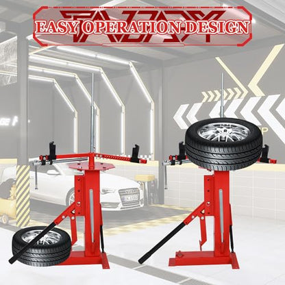 Multi Manual Tire Changer Machine for 4" to 21" Tires Portable Hand Bead Breaker Mounting Tool Heavy Duty Tire Changer for Motorcycle Gocart Trailer Bike ATV Truck (Red)