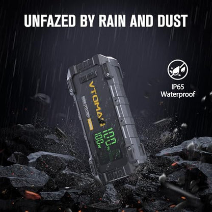 VTOMAN V10 Max Portable Jump Starter with 100W Bi-Directional Fast Charger | Car Battery Jumper Starter Portable (All Gas&12L Diesel), 12V Auto Jump Box Booster Pack, 3.2" Display, Pickup Trucks & Suvs - color: black