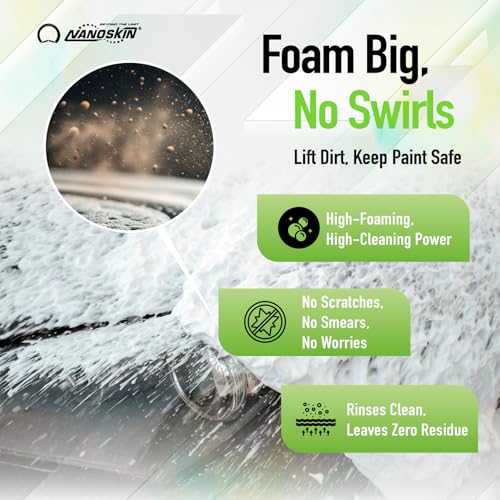 Nanoskin BUBBLE BATH Foaming Car Wash Shampoo 5 Gallons - Works with Foam Cannon, Foam Gun, Bucket Washes, Car Soap for Pressure Washer | For Car, Truck, Motorcycle, RV & More | Green Apple Scented - size: 640 Fl Oz (Pack of 1)