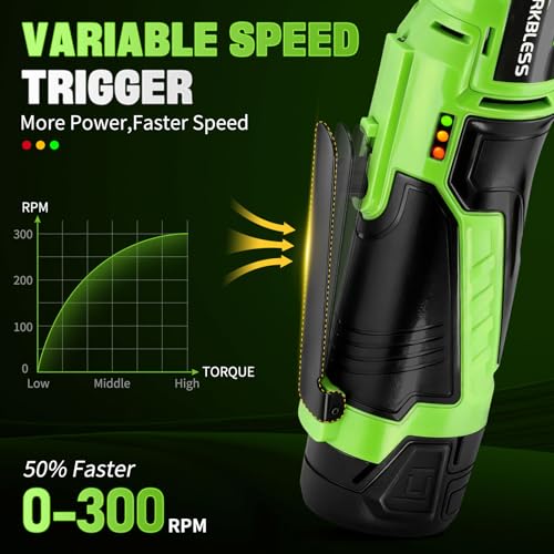 3/8" Extended Electric Ratchet Wrench Set, 12V Cordless Ratchet with Variable Speed, 6 Sockets, LED Light, 1/4" Adapter, 1/2" Adapter, 2.0Ah Battery - style: Extended neck & 1 battery