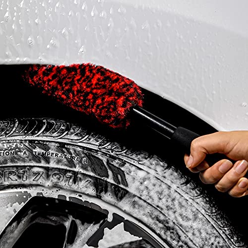 Metal-Free Wheel Brushes(3 Pack), Wheel Brush, Soft, Dense Fibers Clean Car Rim Wheels Safely… - color: Black EVA