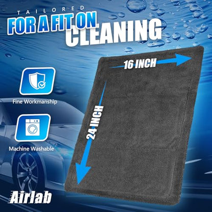 Airlab Car Drying Towel Microfiber Towels for Cars 1200 GSM Wash Auto Detailing Supplies Twist Pile Cleaning Cloth Absorbent Quick Dry Soft Loop Dry Flash Towel, 24 x 16 Inch, Pack of 1, Grey - color: 24 X 16 Inch, Pack of 1, Dark Grey, 1200 Gsm