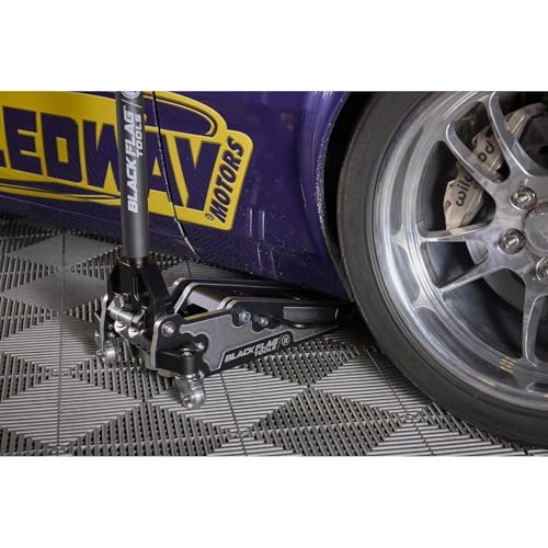 Black Flag™ Eliminator 1.5-Ton Low Profile Aluminum Floor Jack, 3,000 lb | 16.1 Inch Max Lift Height, 2.38 Inch Low Entry Clearance, Dual Piston Pump for Fast Lifting, Lightweight Design