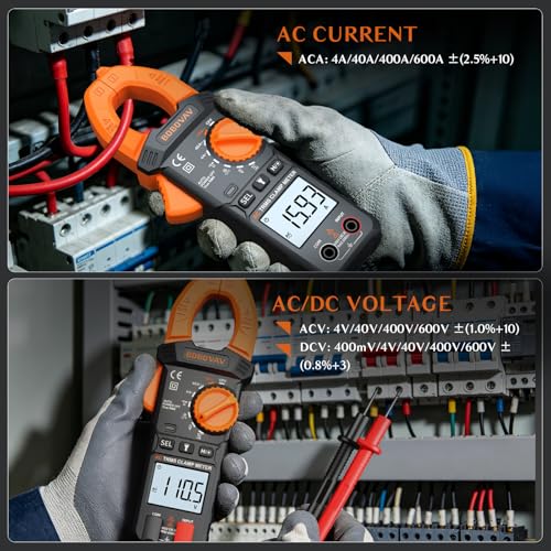 Digital Amp Clamp Meter Multimeter 4000 Counts, 600A, AC/DC Voltage - size: 600A-4000 Counts-AC Clamp Meter