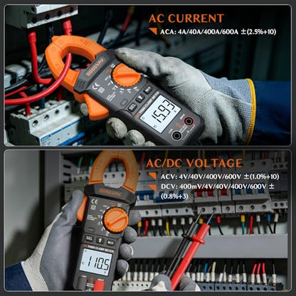 Digital Amp Clamp Meter Multimeter 4000 Counts, 600A, AC/DC Voltage - size: 600A-4000 Counts-AC Clamp Meter