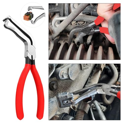 4 Piece Electrical Connector Disconnect Tool Set for cars, trucks, ATVs | Straight, 60° Angled Pliers, Double-Ended Separator Tool, Clic-R Clamp Pliers for Automotive Wiring Harness, Sensor Removal