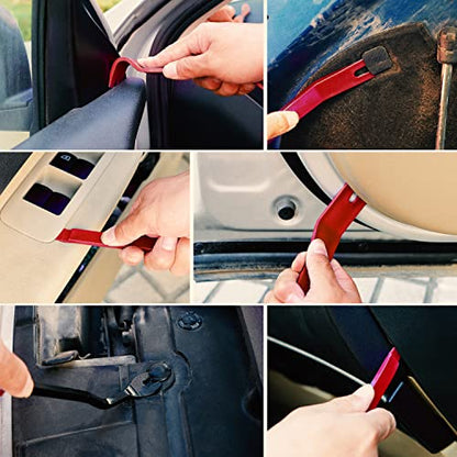 Nilight 5PCS Auto Trim Removal Tool Set for Car Audio Dash Panel Window Molding Fastener Remover Tool Kit - color: Red, size: 5Pcs