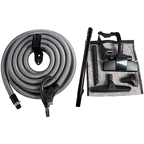 Cen-Tec Systems 97316 Central Vacuum Low Voltage Attachment Kit with Switch Control Hose, 35 Ft, Black - size: 35 Ft. Hose