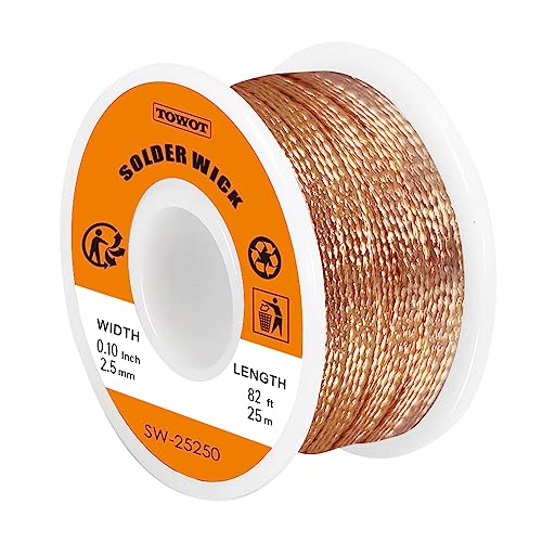 TOWOT Solder Wick, Desoldering Braid, Flux Wick, and Desoldering Wicks - Efficient and Professional Solder Removal SolutionSolution - style: 82ft