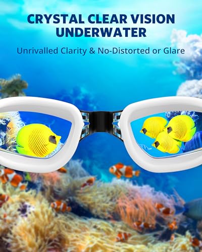 Aegend Swim Goggles, Swimming Goggles No Leaking Full Protect Adult Youth - color: White-orange