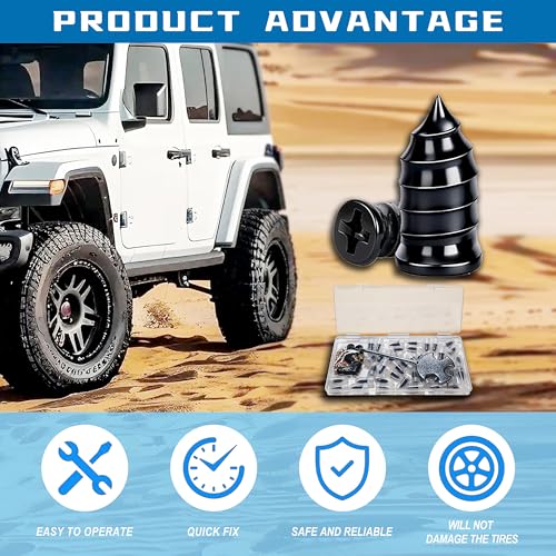 57 PCS 3 in 1 Tire Repair Screws Tire Plug Kit Valve Stem Tool Dust Caps | Roadside Emergency Flat Tire Repair, Fast Self-Service Tool Tire Plugs Valve Stem Tool Dust Caps, For Car Motorcycle Truck - size: 57 PCS