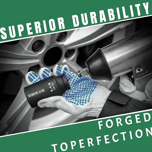19PCS Impact SAE Impact Socket Set 1/2" Drive, 6-Point Cr-V & Alloy Steel Deep Socket Set 3/8" to 1-1/2", Cr-V Steel, Double Lock Case - size: 19PCS Impact SAE Impact Socket Set
