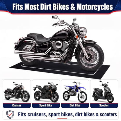 Drydiet Motorcycle Mat Garage Floor Rug Washable Parking Mats for Garage Floors Non Slip Oil Absorbent Pad Rubber Backing Layer Protects Floor(Basic Style,78 x 31 Inch) - size: 78 X 31 Inch, style: Basic Style