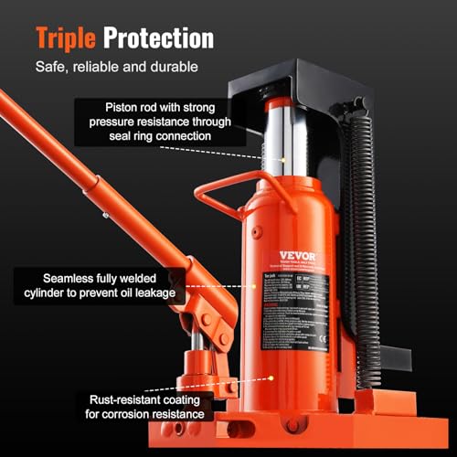 VEVOR Hydraulic Toe Jack, 5 Ton On Toe Toe Jack Lift, 10 Ton On Top Lift Capacity Machine Jack, 0.8-6.8 in Toe Height, 11.3-17.3 in Top Height, Air Hydraulic Claw Jack for Machinery, Industry - size: 5-10 ton