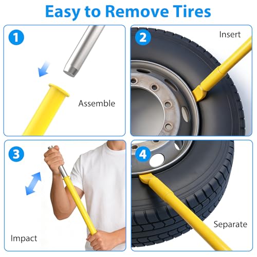 Tire Hammer Tire Bead Breaker with 46.3" Tire Bead Breaker | Tire Hammer with Length Heavy Duty Steel Tire Bead Breaker, Tire Iron Tool for Tire Changing Tool Tire Changer Kit