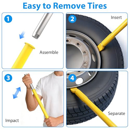 Tire Hammer Tire Bead Breaker with 46.3" Tire Bead Breaker | Tire Hammer with Length Heavy Duty Steel Tire Bead Breaker, Tire Iron Tool for Tire Changing Tool Tire Changer Kit